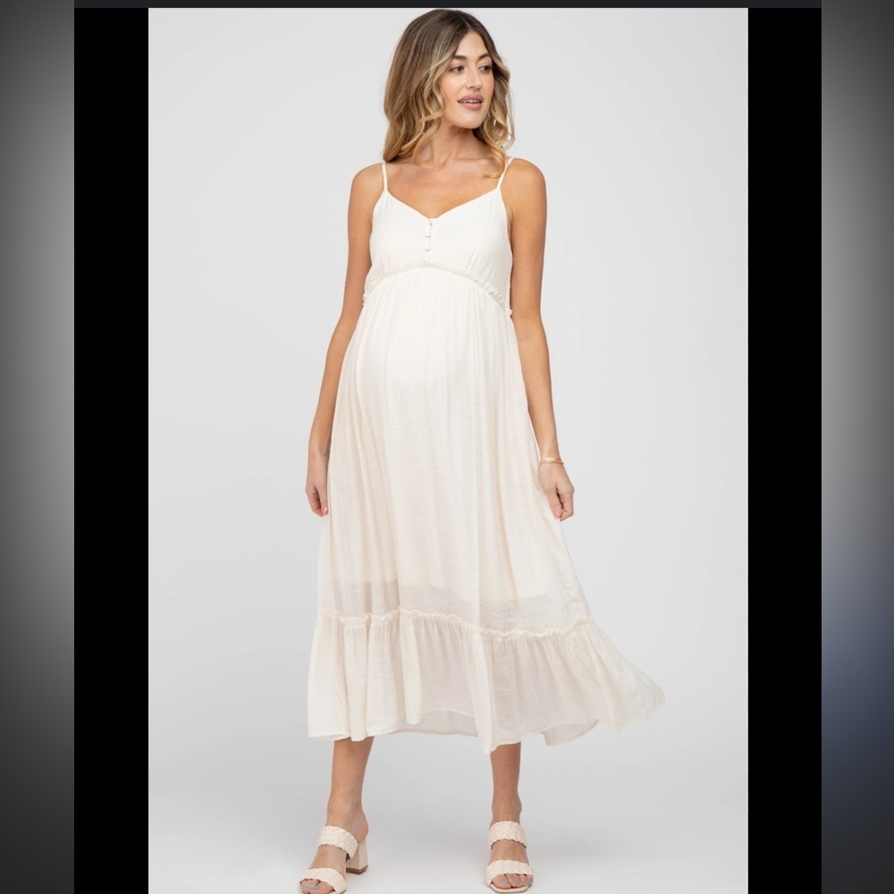 ASOS Maternity Cream Maxi Dress